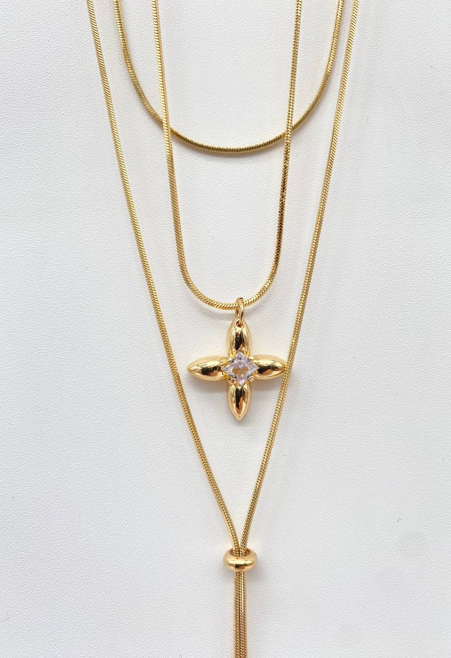 CADENA FLOR TRIPLE