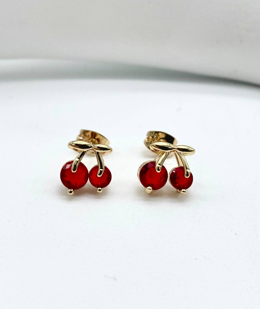BROQUEL CEREZA CHAPA DE ORO 18K