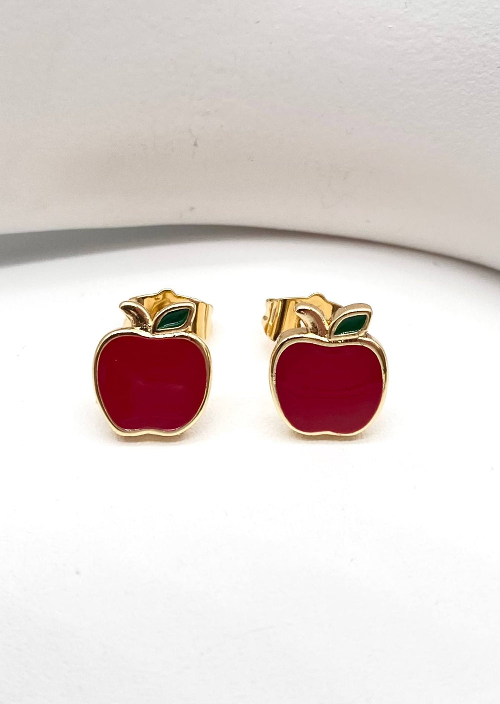 ARETE MANZANA CHAPA DE ORO 18K