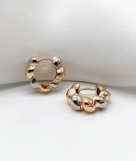HUGGIE DOBLE COLOR CHAPA DE ORO 18K