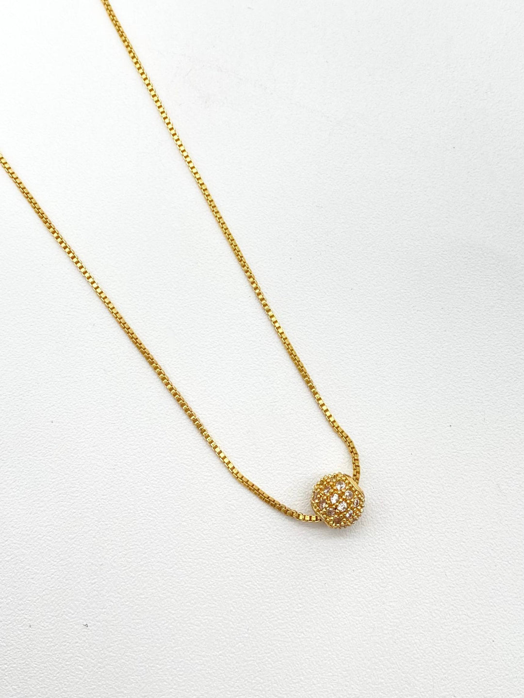CADENA BOLA MINI CHAPA DE ORO 18K