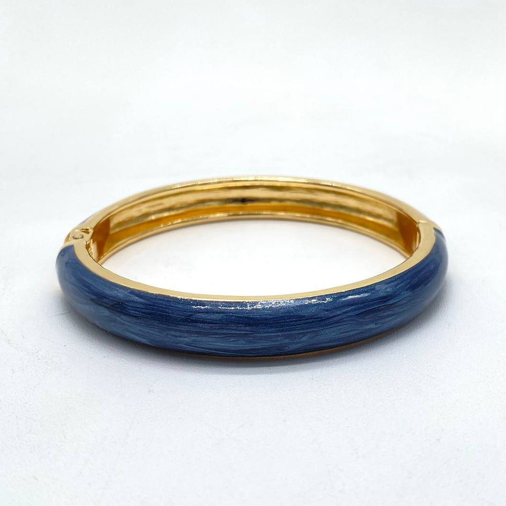BRAZALETE AZUL CHAPA DE ORO 18K