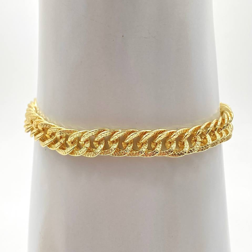 PULSO BARBADO DIAMANTADO CHAPA DE ORO 18K