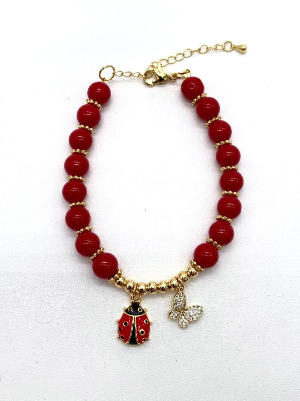 PULSO CATARINA Y MARIPOSA CHAPA DE ORO 18K