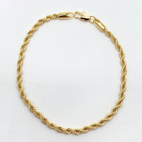 PULSERA TORZAL MINI CHAPA DE ORO 18K
