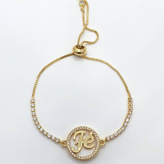 PULSO FÉ CHAPA DE ORO 18K