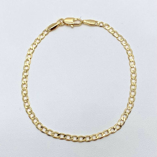 PULSO BARBADO MINI CHAPA DE ORO 18K