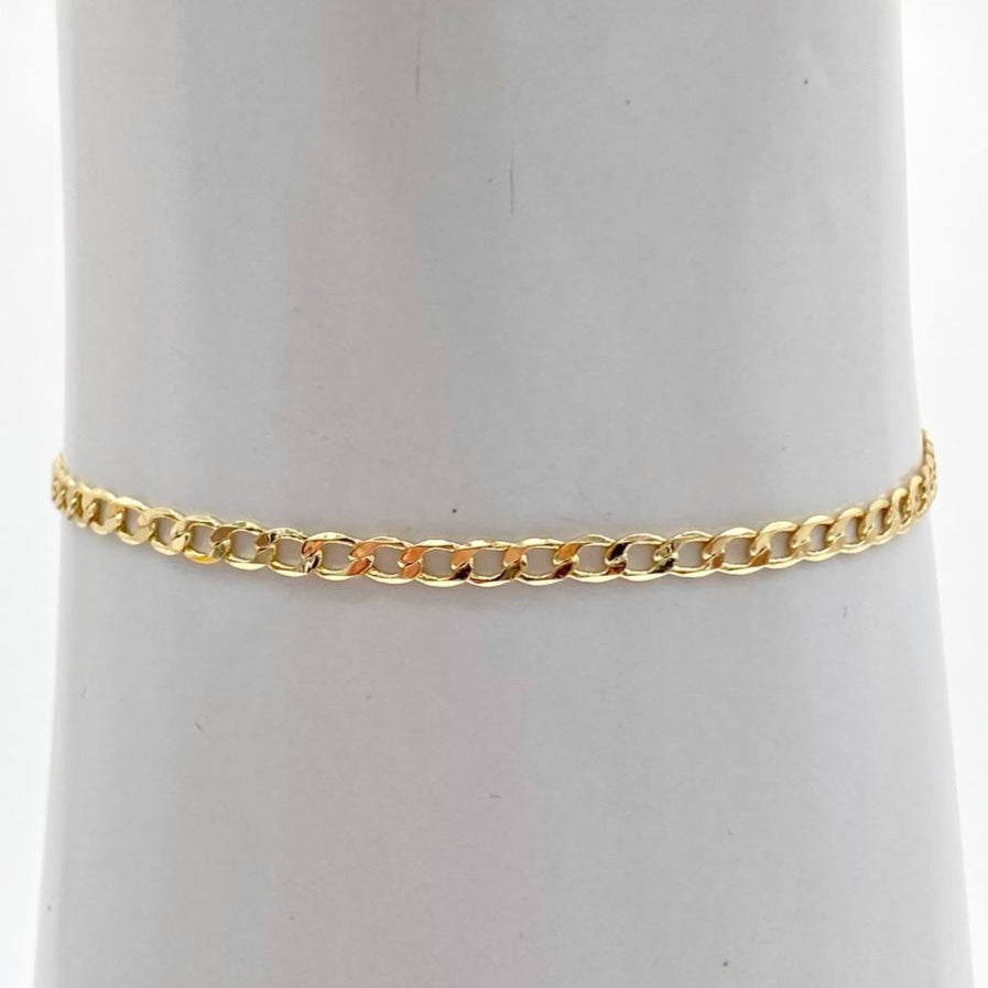 PULSO BARBADO MINI CHAPA DE ORO 18K
