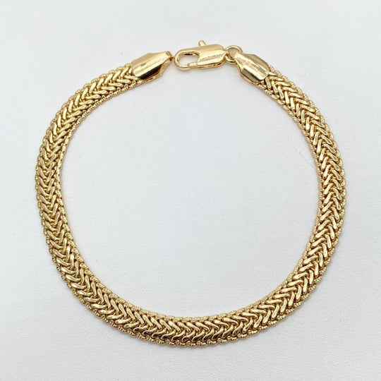 PULSO ESPIGA DE TRIGO CHAPA DE ORO 18K