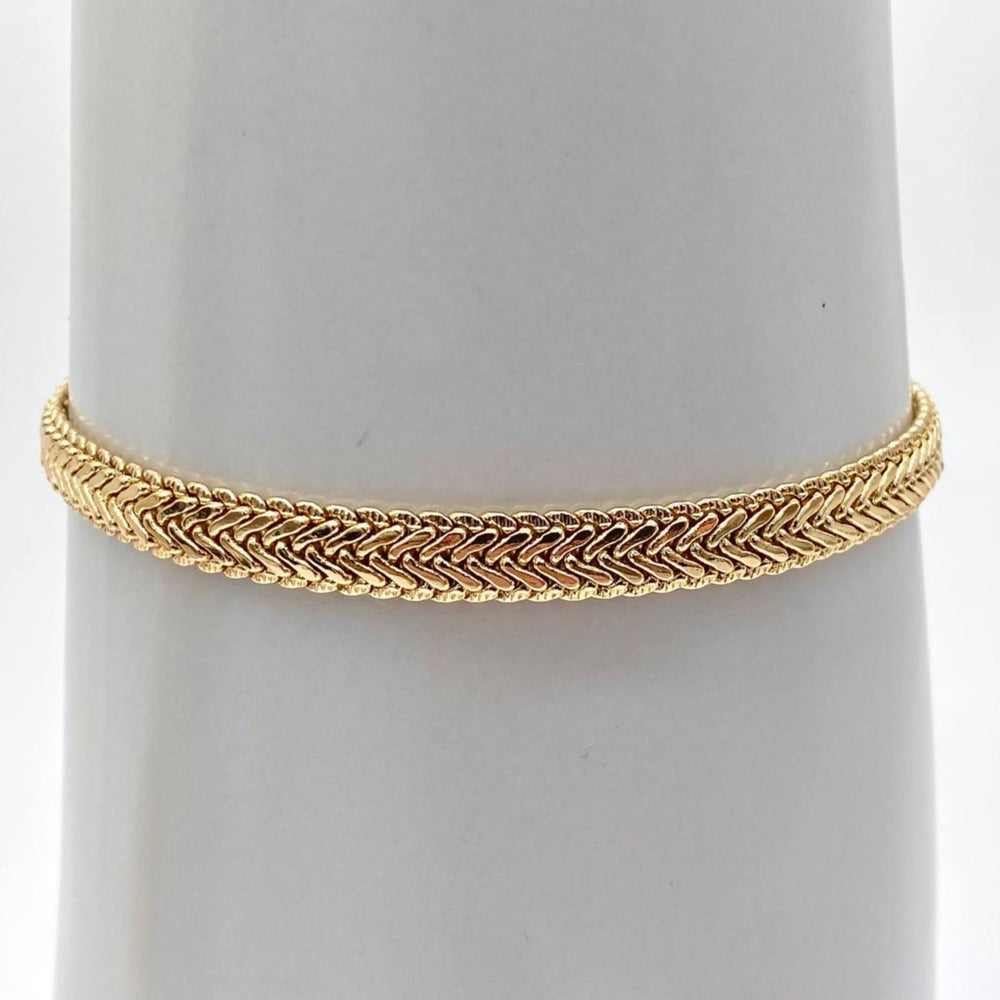 PULSO ESPIGA DE TRIGO CHAPA DE ORO 18K