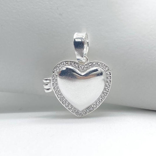 DIJE RELICARIO CORAZON PLATA 925