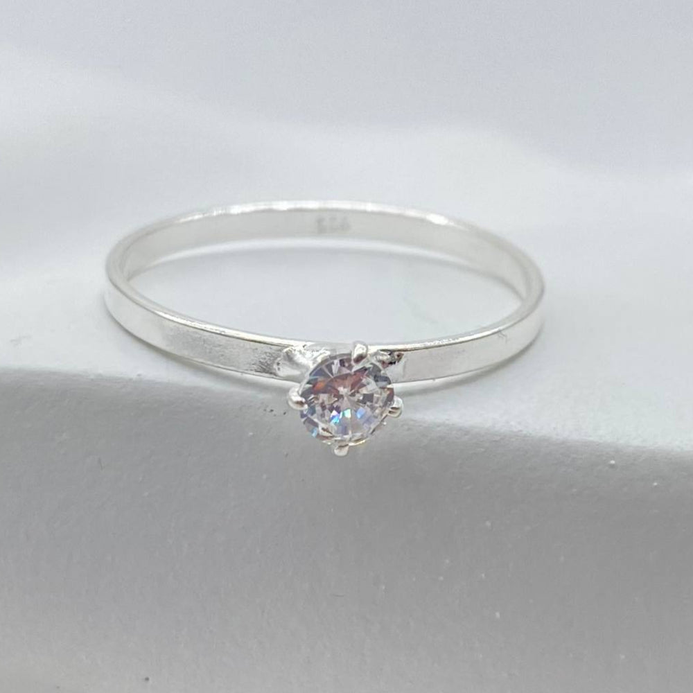 ANILLO SOLITARIO PLATA 925