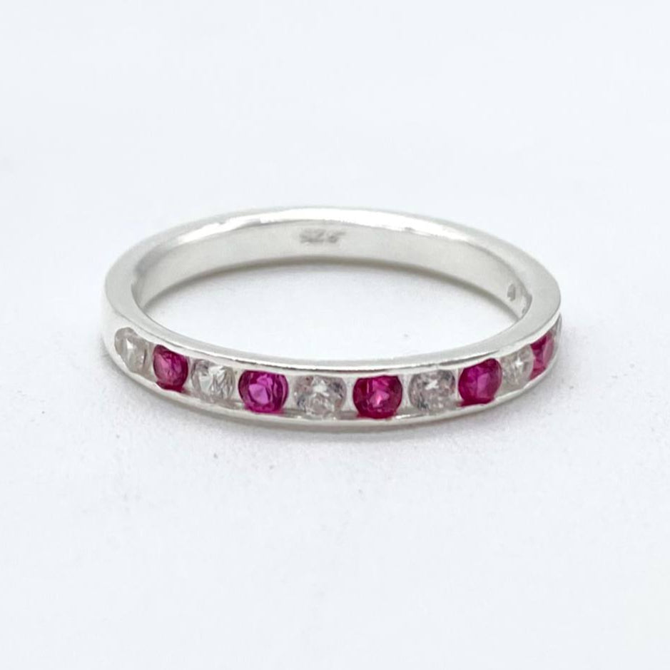 ANILLO CHURUMBELA FUCSIA PLATA 925