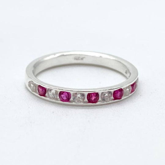 ANILLO CHURUMBELA FUCSIA PLATA 925
