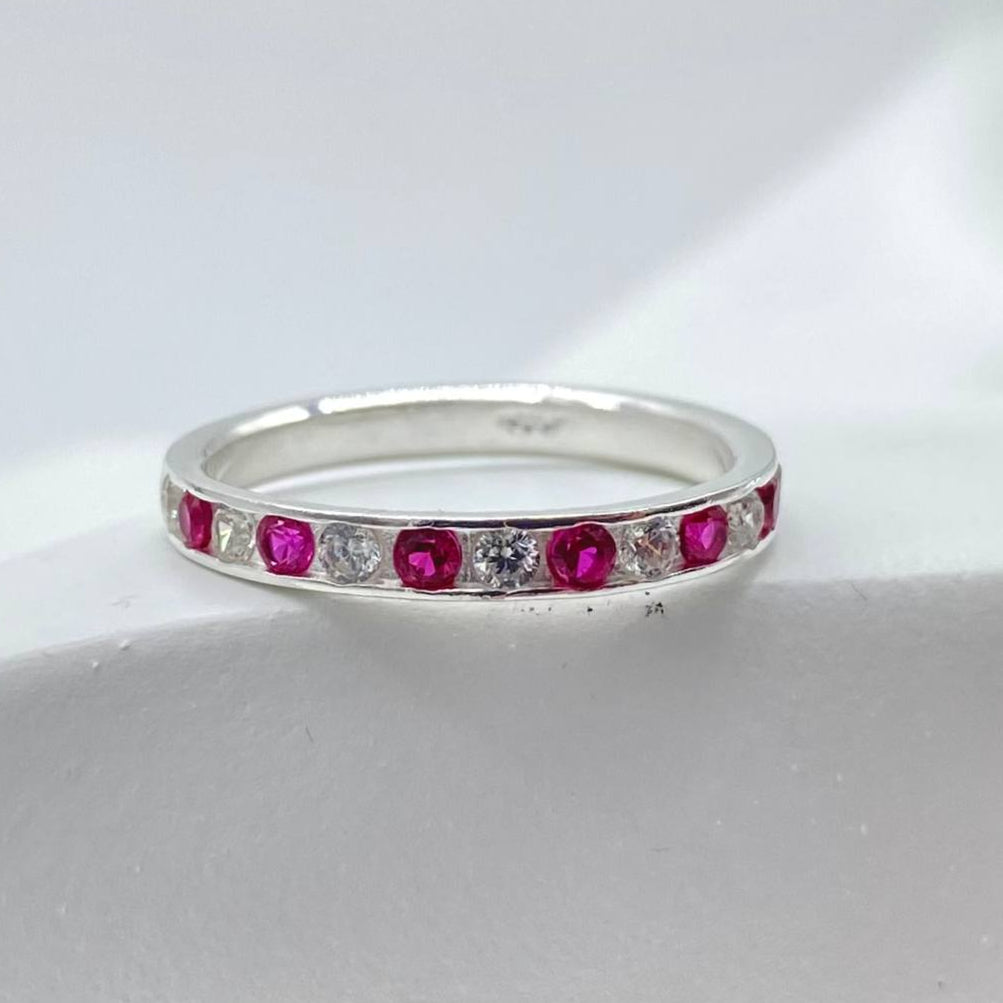 ANILLO CHURUMBELA FUCSIA PLATA 925