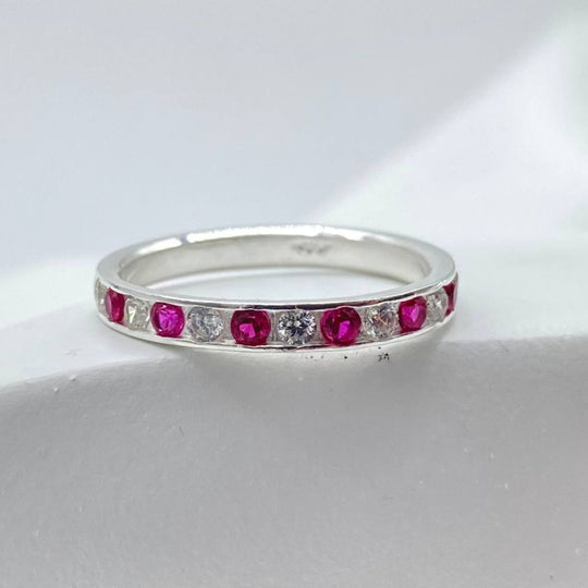 ANILLO CHURUMBELA FUCSIA PLATA 925