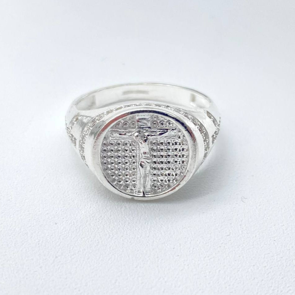 ANILLO CRUZ CON CRISTO PLATA 925