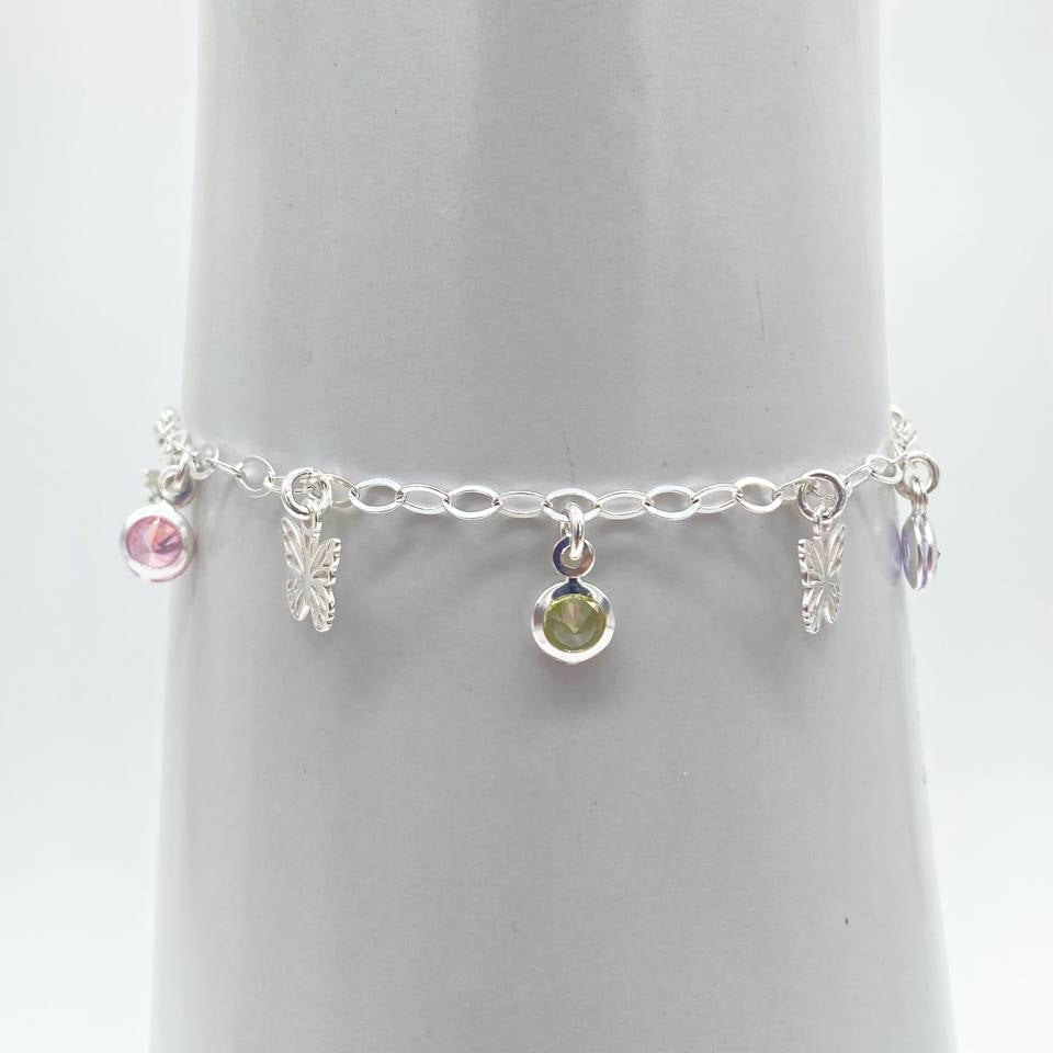 PULSO MARIPOSA COLORES PLATA 925
