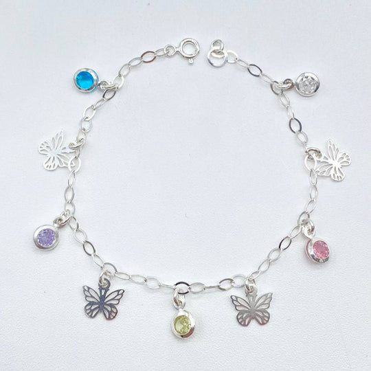 PULSO MARIPOSA COLORES PLATA 925