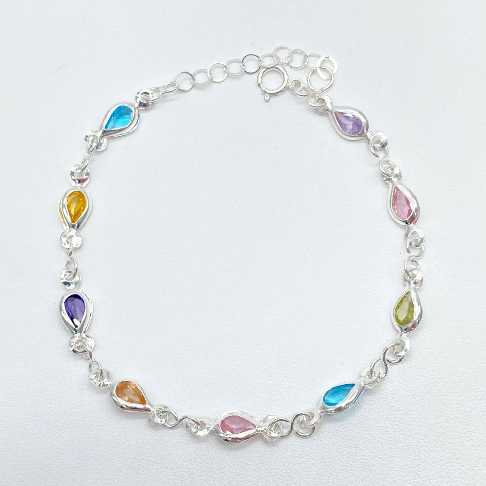 PULSO GOTA COLORES PLATA 925