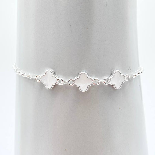 PULSO TREBOL BLANCO PLATA 925
