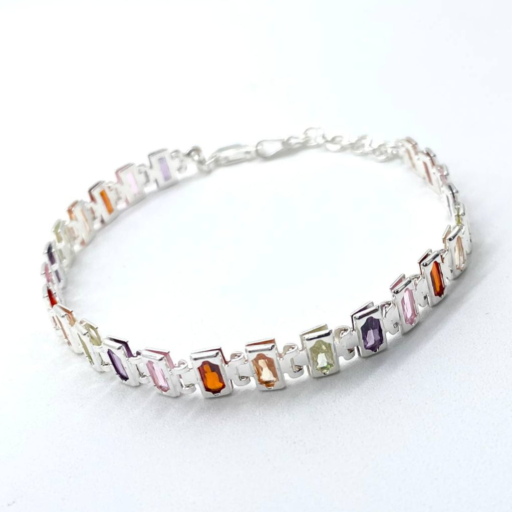 PULSERA BAGUETTE PLATA 925