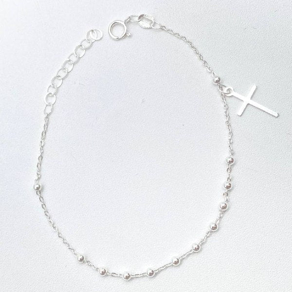 DECENARIO LISO CON CRUZ EN PLATA 925