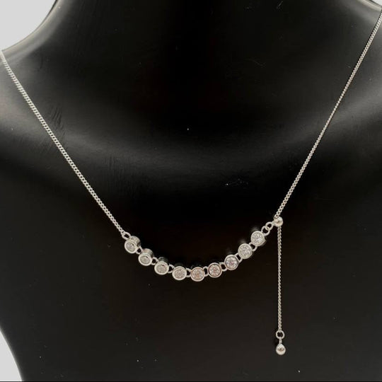 CADENA CIRCULAR BRILLANTE PLATA 925