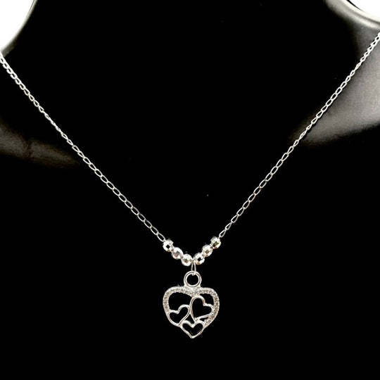 CADENA 4 CORAZONES PLATA 925