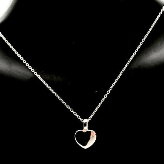 CADENA CORAZON LISO PLATA 925