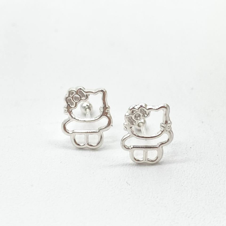 BROQUEL SILUETA KITTY PLATA 925