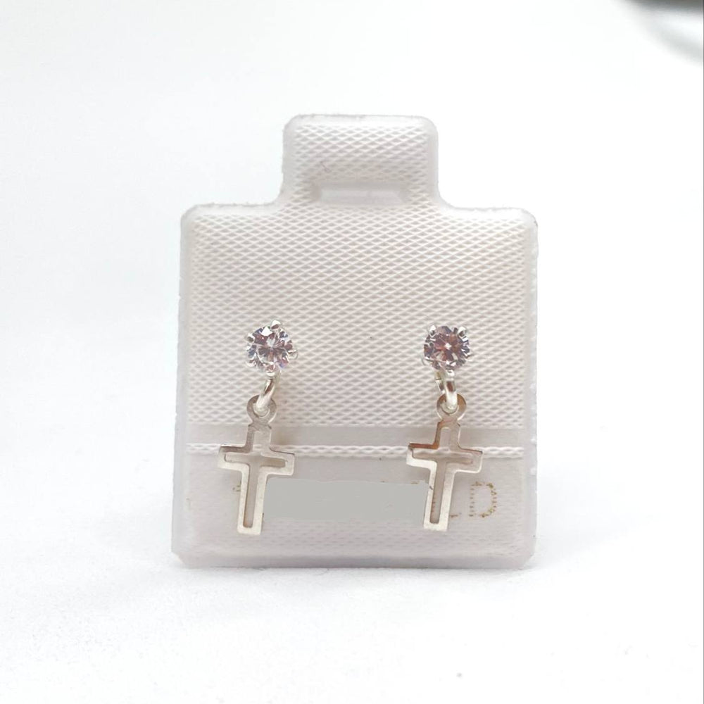 Broqueles Cruz Colgante Plata 925 ✨