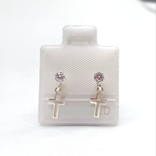 Broqueles Cruz Colgante Plata 925 ✨