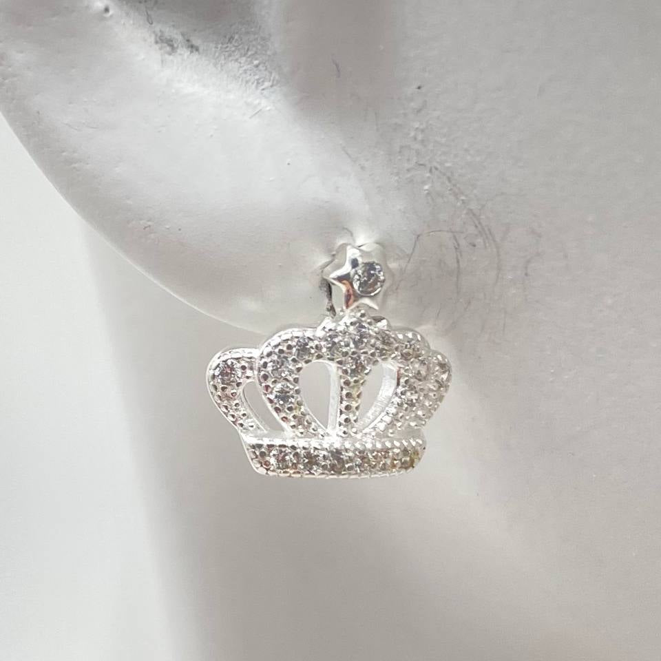 ARETE CORONA BRILLANTE PLATA 925