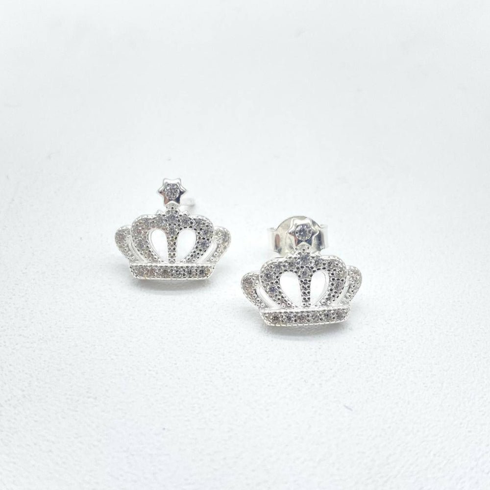 ARETE CORONA BRILLANTE PLATA 925 #327
