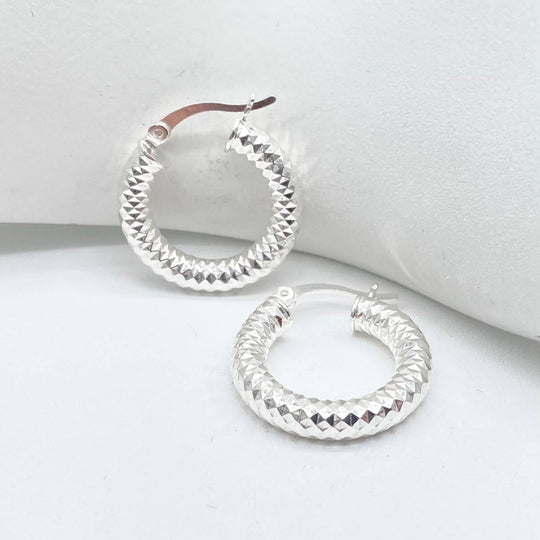 ARRACADA DIAMANTADA PLATA 925