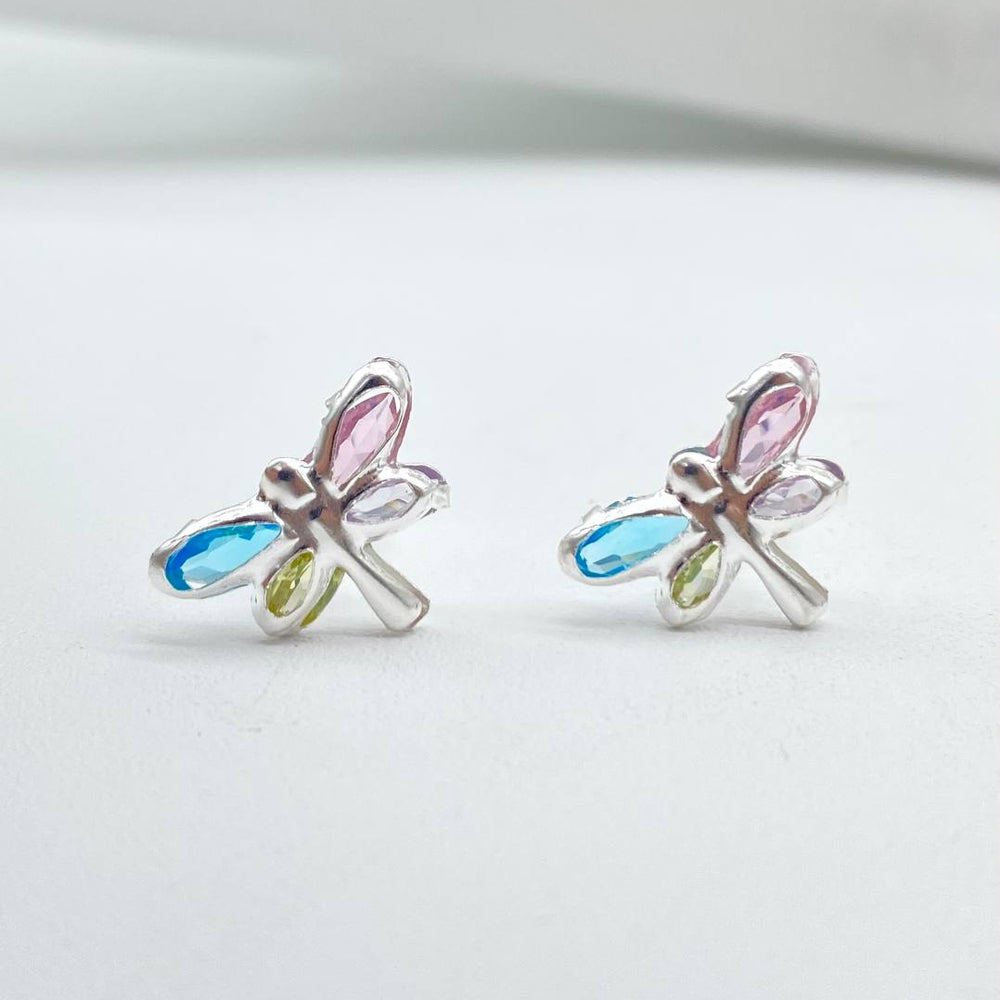 JUEGO LIBELULA COLORES PLATA 925