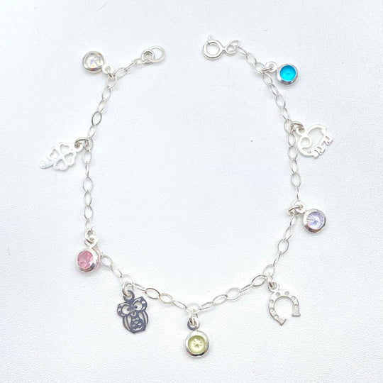 PULSERA DE LA SUERTE COLORES PLATA 925