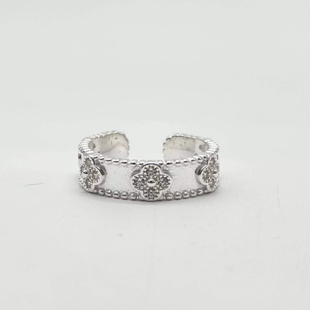 ANILLO TREBOLES CALADO AJUSTABLE