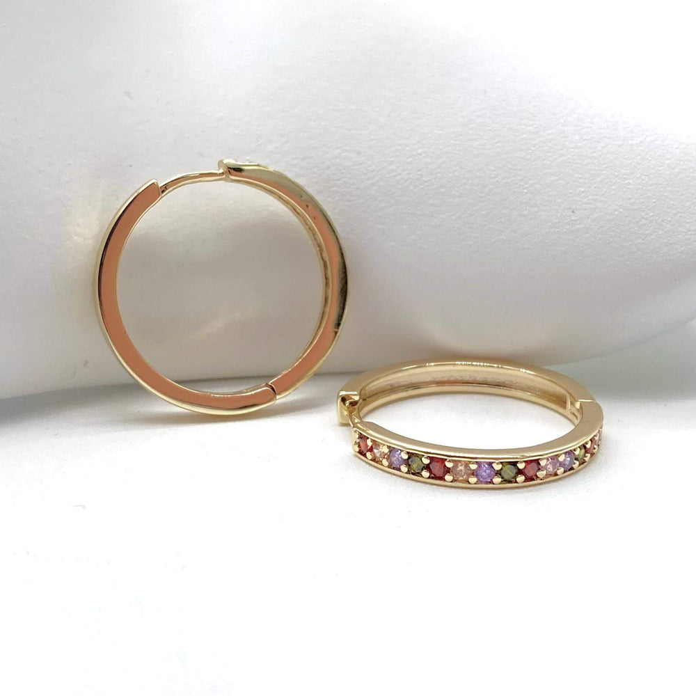 Huggie multicolor– Chapa de Oro 18K | MAEL