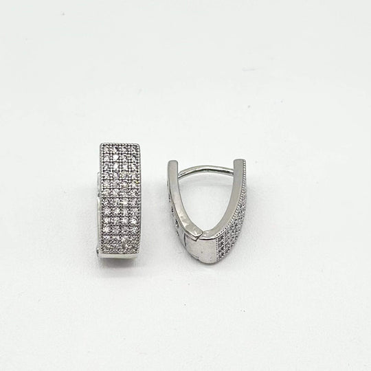 Huggie Rombo– Chapa de rodio 18K | MAEL