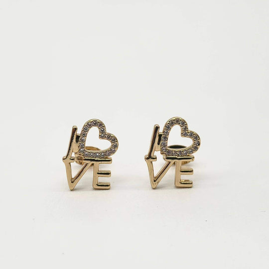 Arete Love– Chapa de oro 18K | MAEL