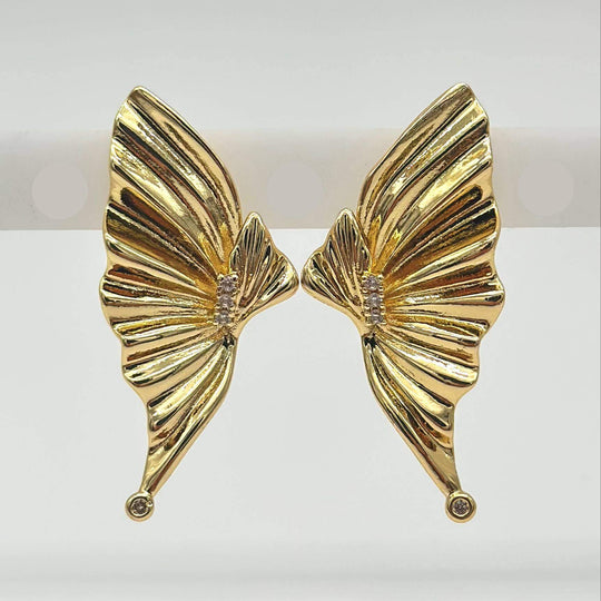 ARETE ALA MARIPOSA chapa de oro 18k