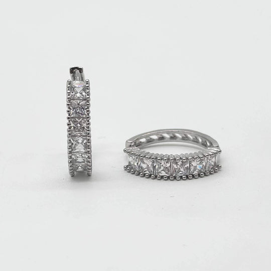 Huggie baguette– Chapa de rodio 18K | MAEL