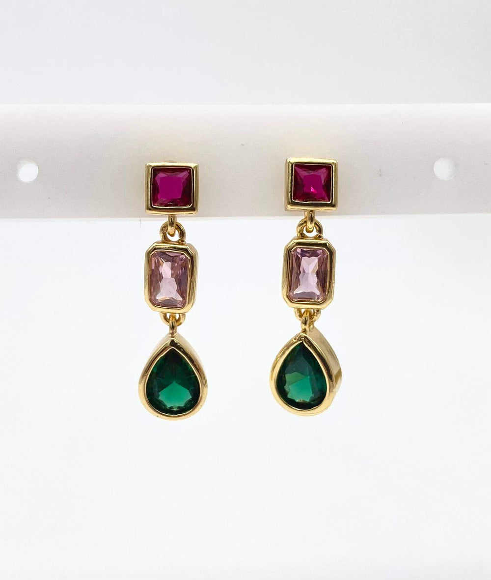 Arete largo– Chapa de oro 18K | MAEL