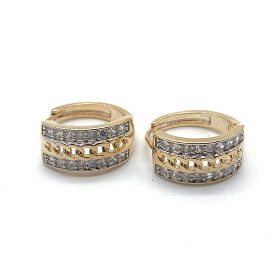 Huggie zirconia – Chapa de oro 18K | MAEL
