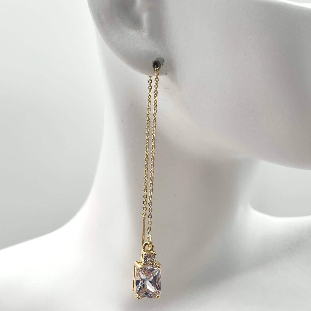 Arete largo– Chapa de oro 18K | MAEL