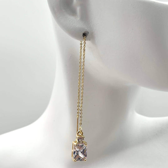 Arete largo– Chapa de oro 18K | MAEL