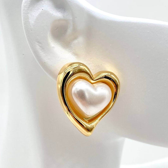 Arete corazon– Chapa de oro 18K | MAEL
