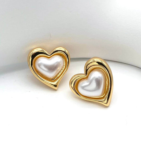 Arete corazon– Chapa de oro 18K | MAEL
